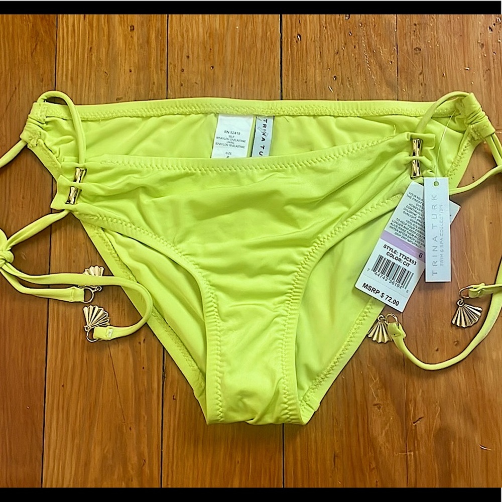 NWT Trina Turk Swim & Spa Bikini Bottom Bright Yellow/Green (Chartreuse) Size 6